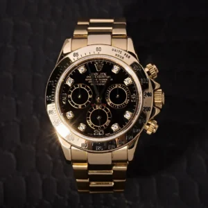 Rolex Black and Gold