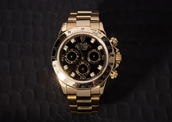 Rolex Black and Gold